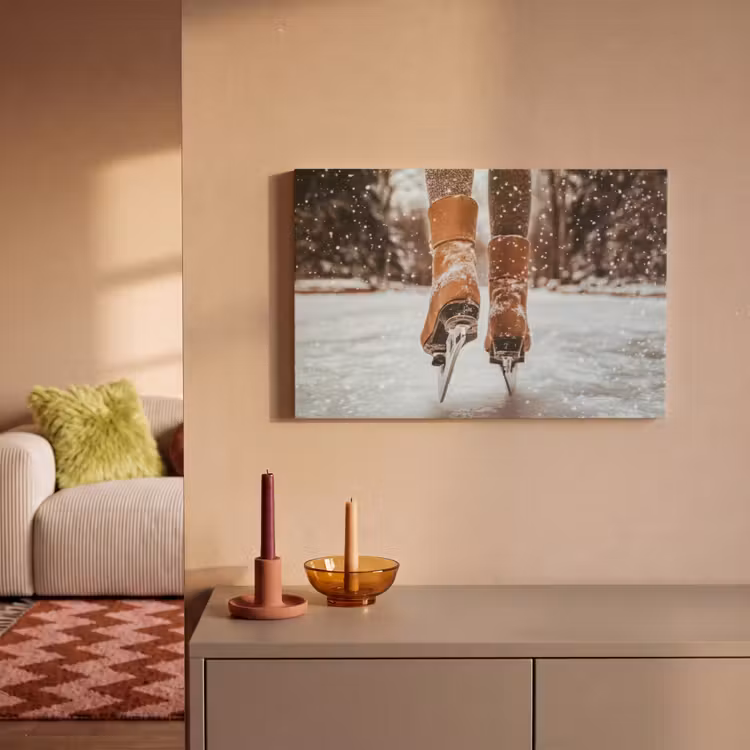 Canvas schilderij - Schaatsen - IJs - Winter - Sneeuw — 2