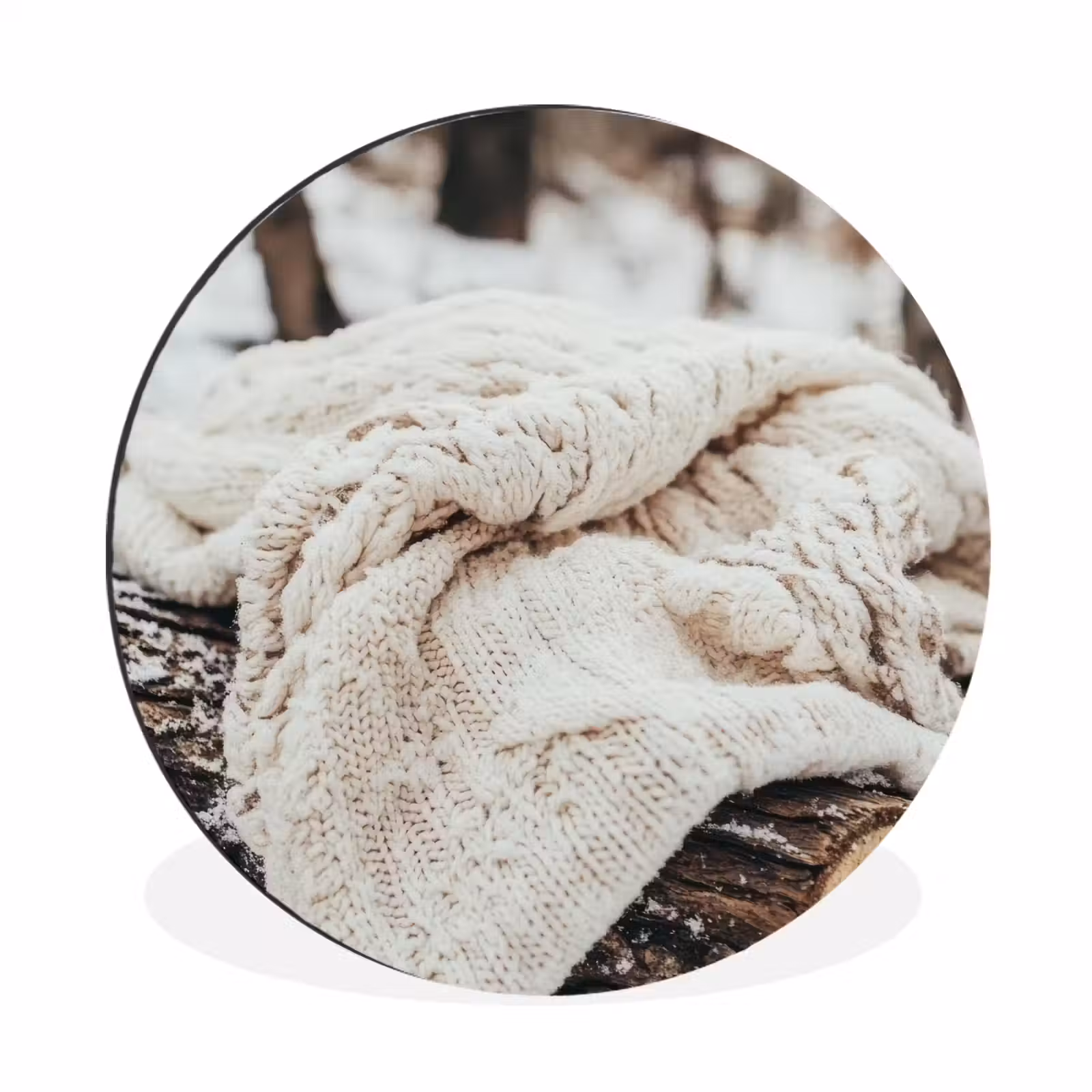 Deken - Wit - Boomstronk - Winter - Sneeuw — 1