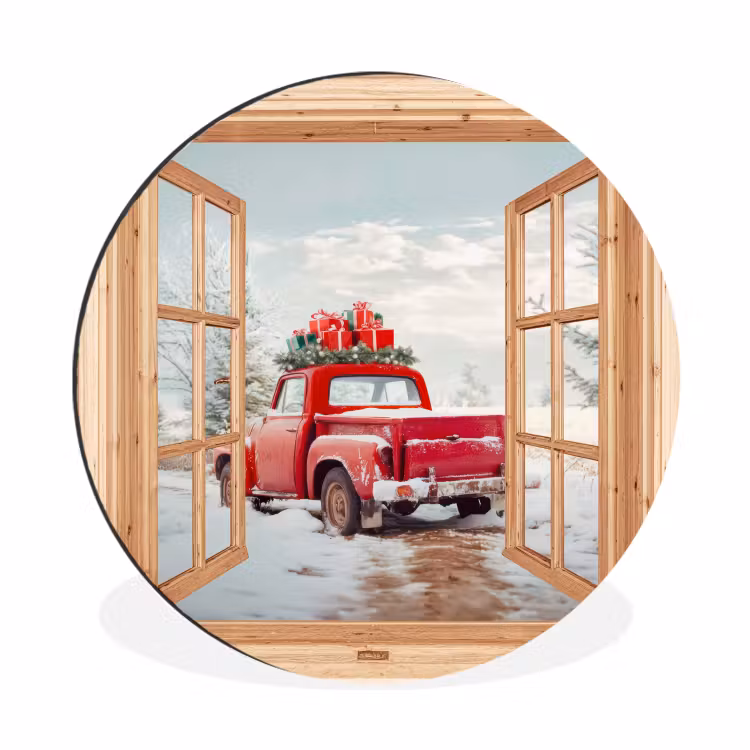 Doorkijk - Auto - Kerst - Cadeaus - Winter - Landschap — 1