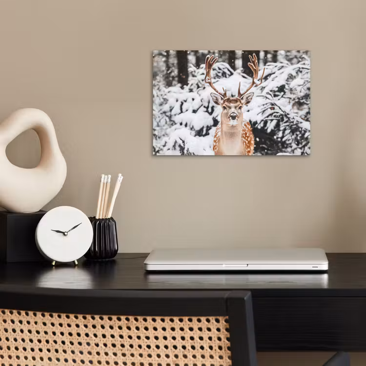 Poster - Hert - Sneeuw - Winter - Bos - Dieren — 2
