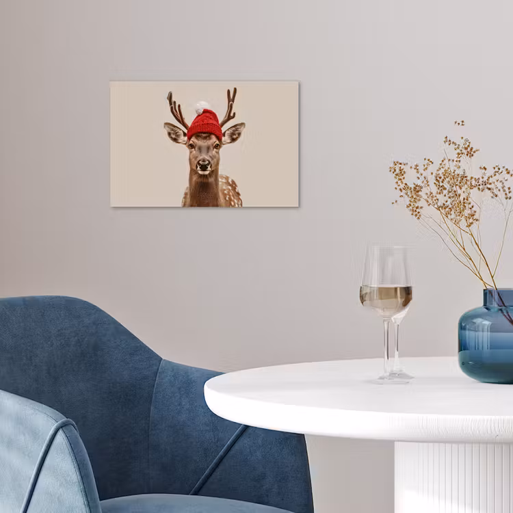 Poster - Hert - Kerst - Muts - Dieren - Winter - Grappig — 4