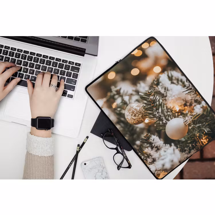 Laptophoes - Kerst - Kerstboom - Winter - Binnen - Sneeuw — 3