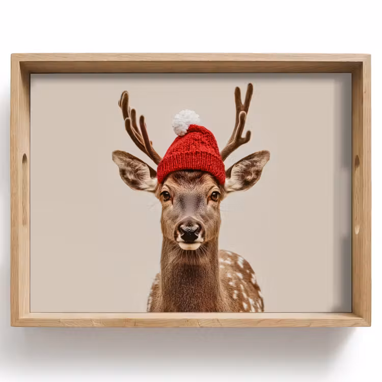 Dienblad - Hert - Kerst - Muts - Dieren - Winter - Grappig — 1