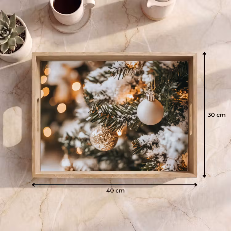 Dienblad - Kerst - Kerstboom - Winter - Binnen - Sneeuw — 9