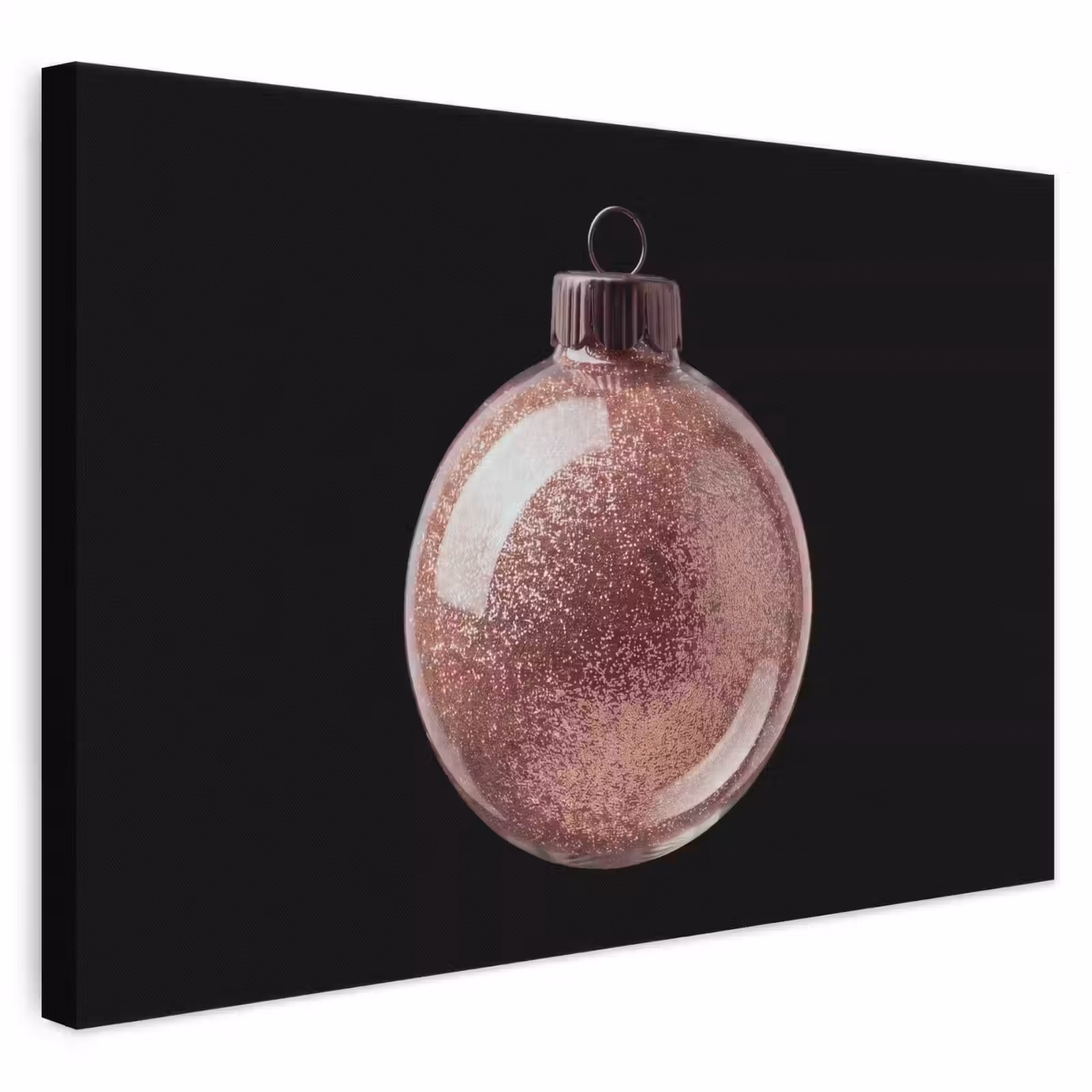 Canvas schilderij - Kerstbal - Roségoud - Kerst — 1