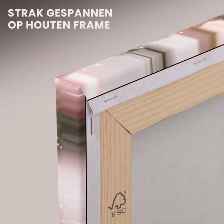 Canvas schilderij - Cadeau - Kerst - Roze — 7