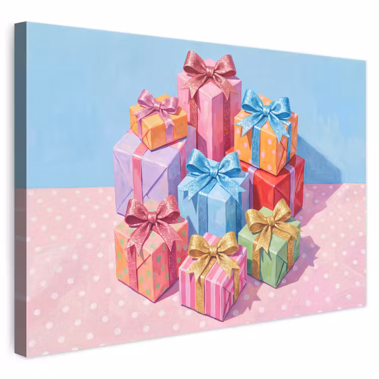 Canvas schilderij - Geschenken - Feest - Kleurrijk