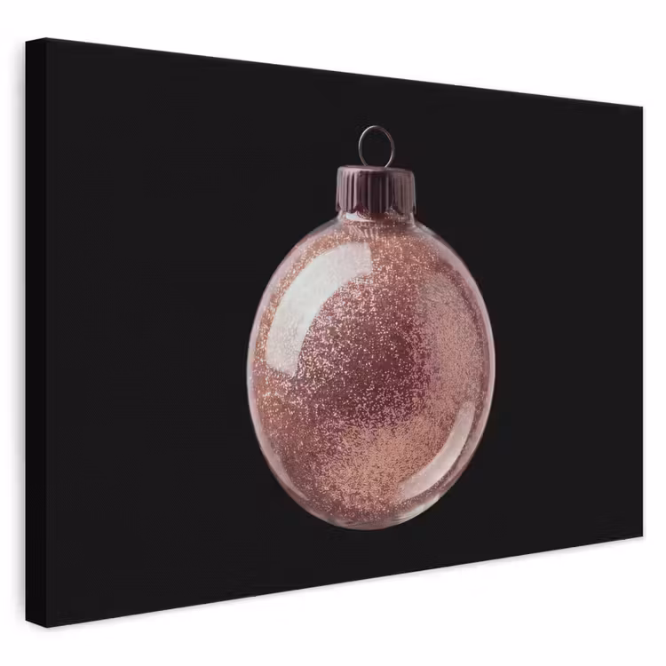 Canvas schilderij - Kerstbal - Roségoud - Kerst