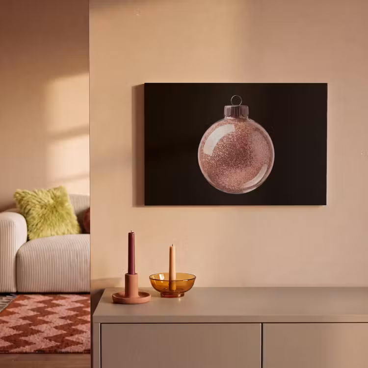 Canvas schilderij - Kerstbal - Roségoud - Kerst — 2