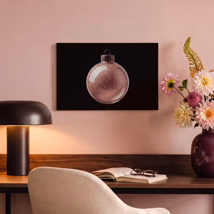 Canvas schilderij - Kerstbal - Roségoud - Kerst — 6