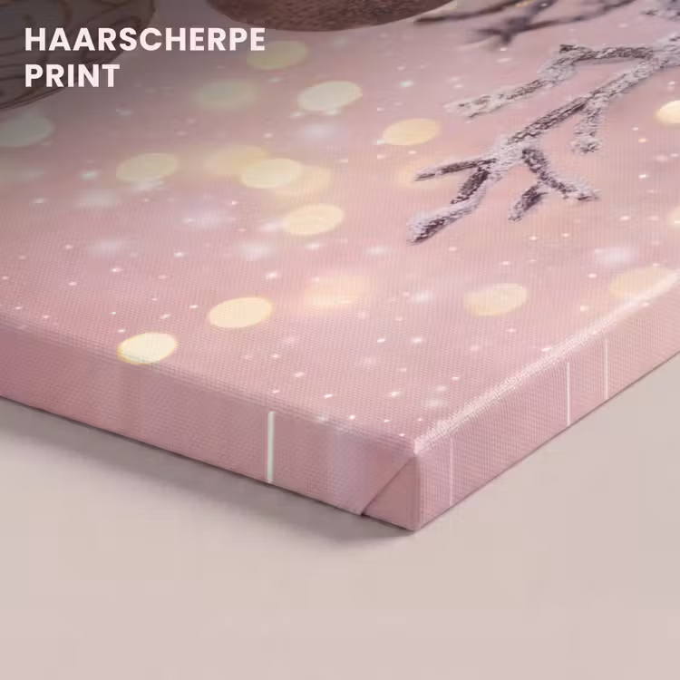 Canvas schilderij - Kerstbal - Roze - Winter — 5