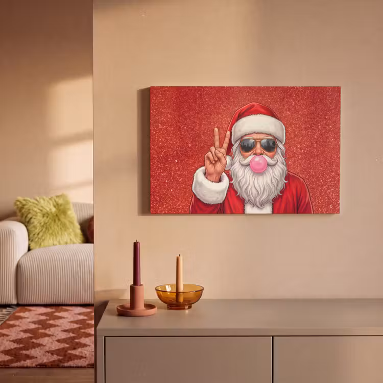 Canvas schilderij - Kerstman - Zonnebril - Kerst — 2