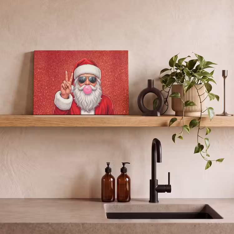 Canvas schilderij - Kerstman - Zonnebril - Kerst — 4