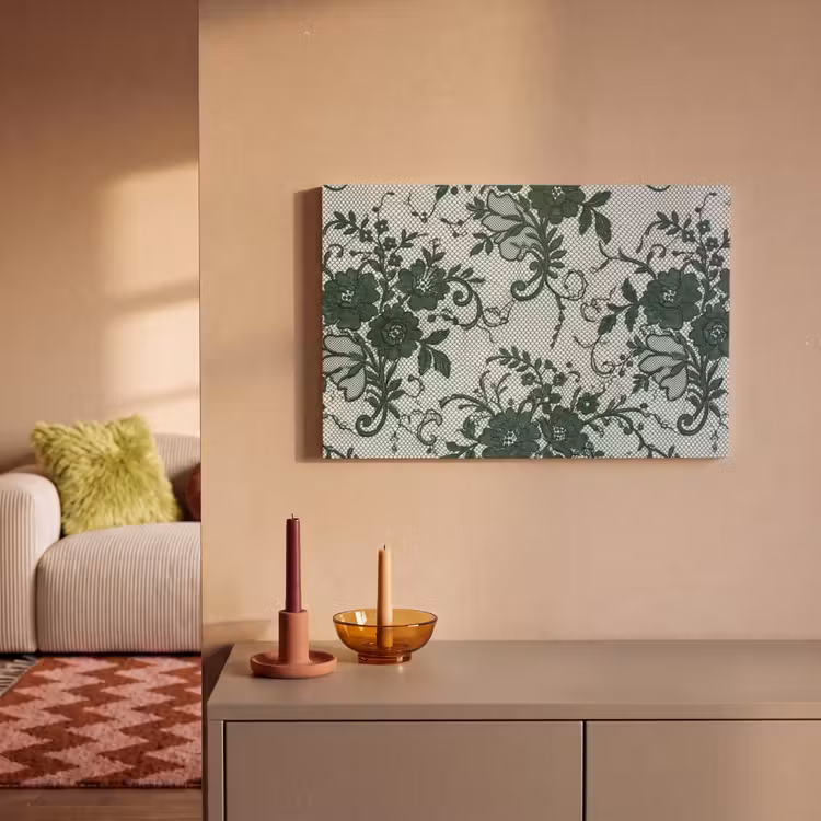 Canvas schilderij - Kant - Bloemen - Groen — 2
