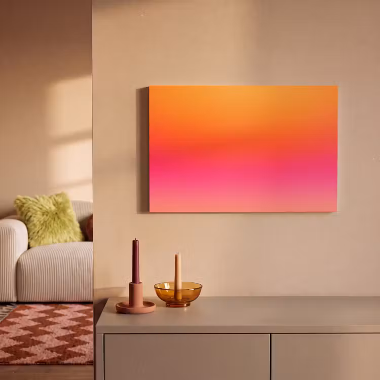Canvas schilderij - Kleurverloop - Oranje - Roze — 2