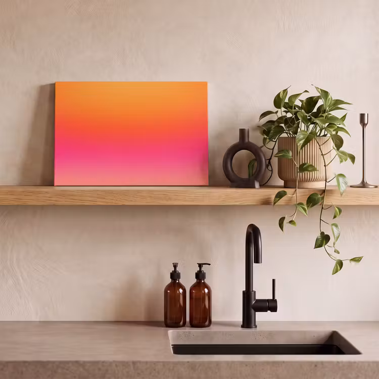 Canvas schilderij - Kleurverloop - Oranje - Roze — 4