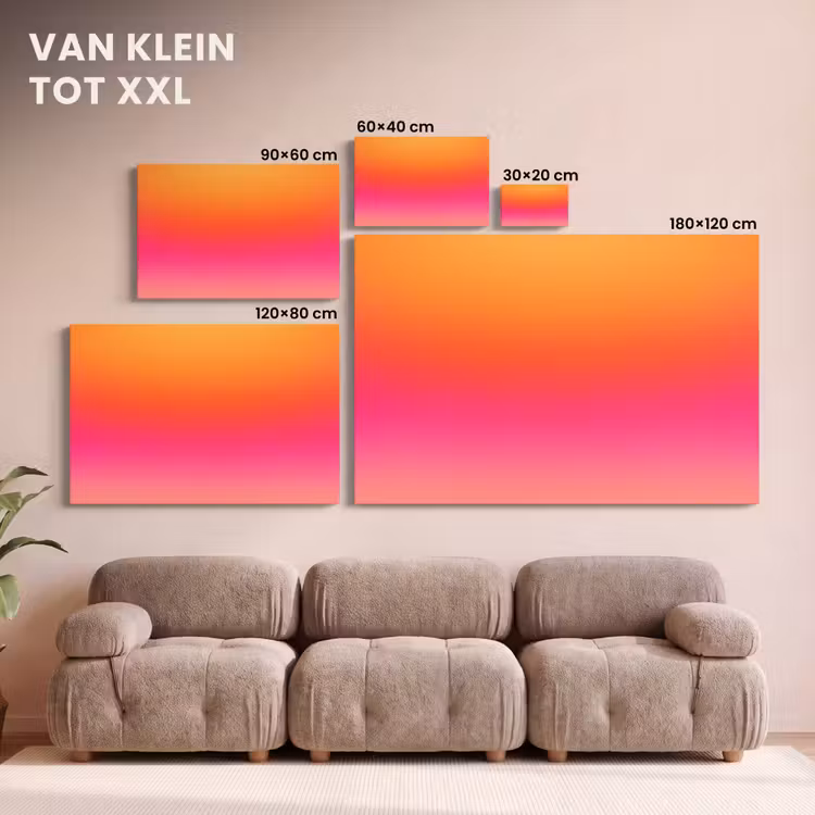 Canvas schilderij - Kleurverloop - Oranje - Roze — 8