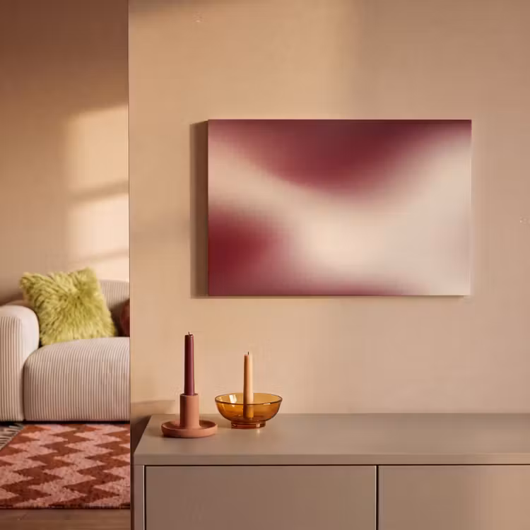 Canvas schilderij - Kleurverloop - Rood - Beige — 2