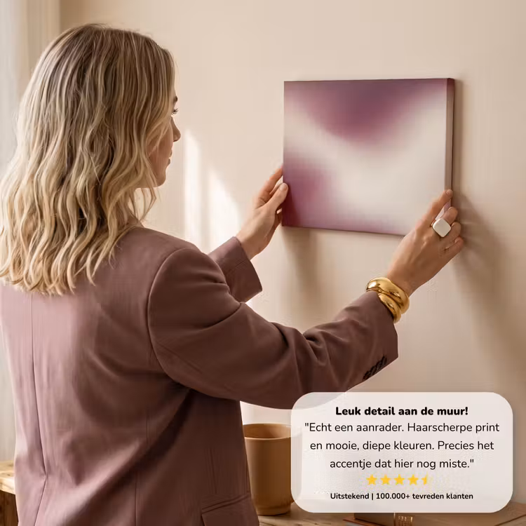 Canvas schilderij - Kleurverloop - Rood - Beige — 3