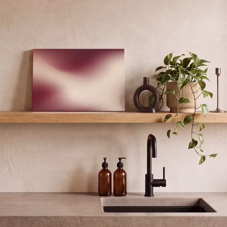 Canvas schilderij - Kleurverloop - Rood - Beige — 4