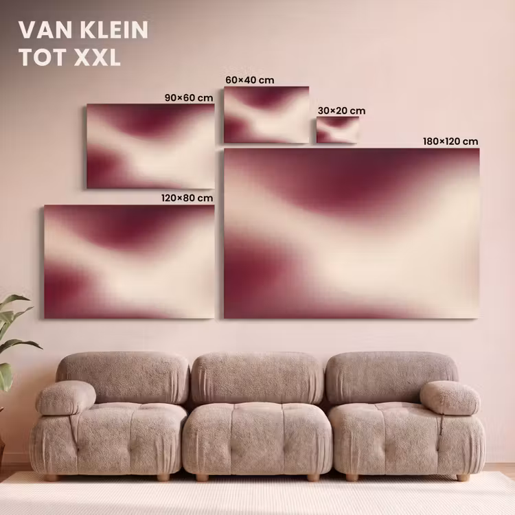 Canvas schilderij - Kleurverloop - Rood - Beige — 8