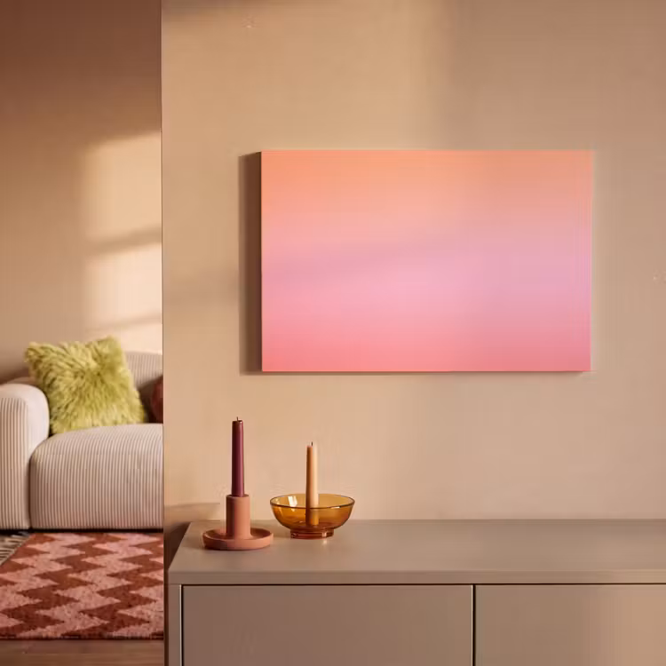 Canvas schilderij - Kleurverloop - Roze - Oranje — 2