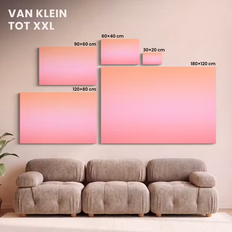 Canvas schilderij - Kleurverloop - Roze - Oranje — 8