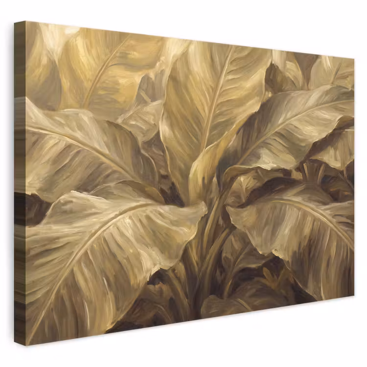 Canvas schilderij - Bladeren - Tropisch - Goud — 1