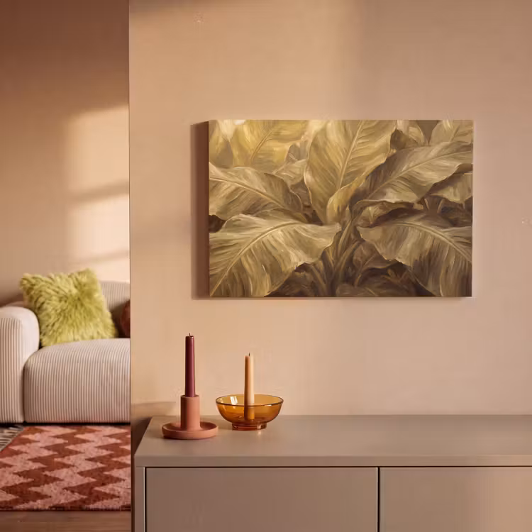 Canvas schilderij - Bladeren - Tropisch - Goud — 2