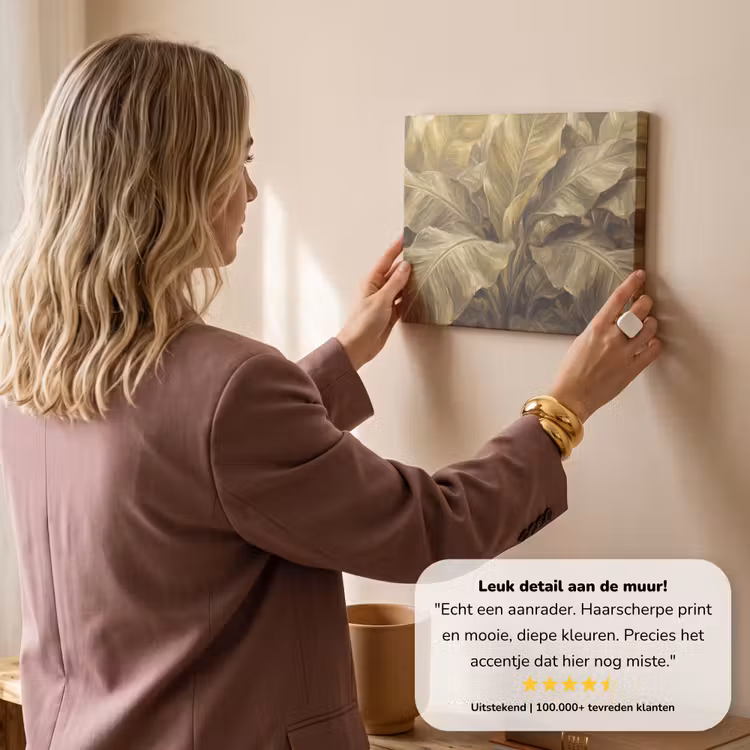 Canvas schilderij - Bladeren - Tropisch - Goud — 3