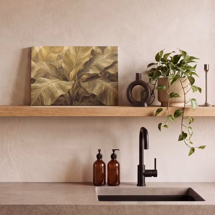 Canvas schilderij - Bladeren - Tropisch - Goud — 4