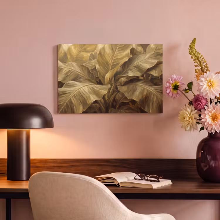 Canvas schilderij - Bladeren - Tropisch - Goud — 6