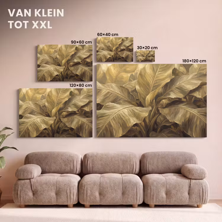 Canvas schilderij - Bladeren - Tropisch - Goud — 8