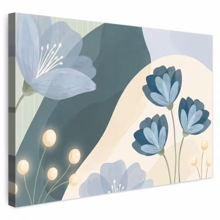 Canvas schilderij - Bloemen - Abstract - Blauw — 1