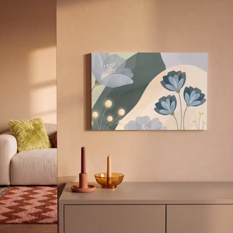Canvas schilderij - Bloemen - Abstract - Blauw — 2