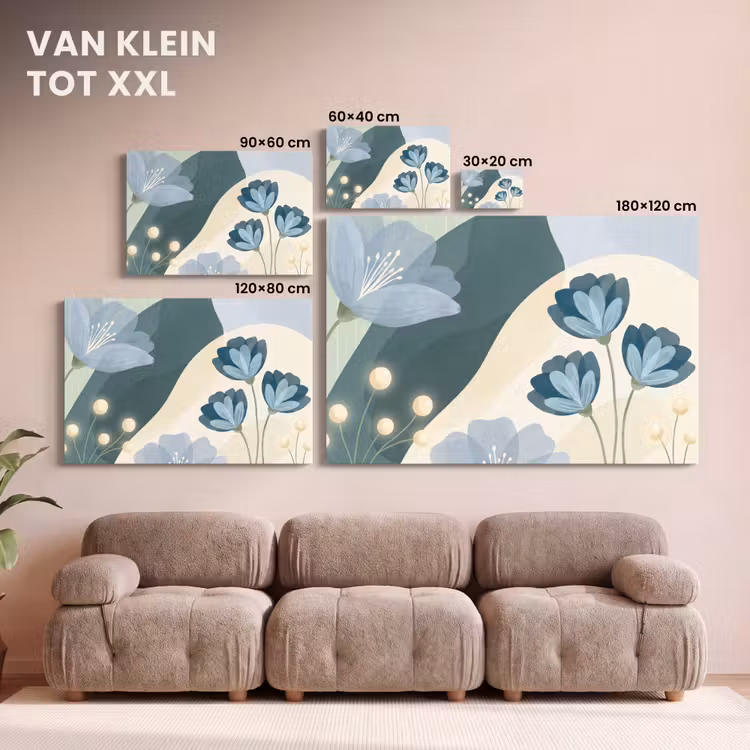 Canvas schilderij - Bloemen - Abstract - Blauw — 8