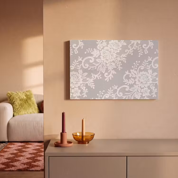 Canvas schilderij - Kant - Bloem - Patroon — 2