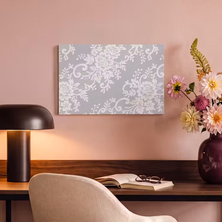 Canvas schilderij - Kant - Bloem - Patroon — 6