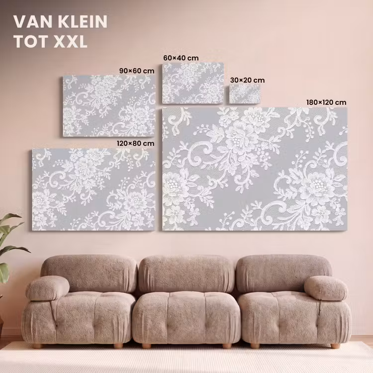 Canvas schilderij - Kant - Bloem - Patroon — 8