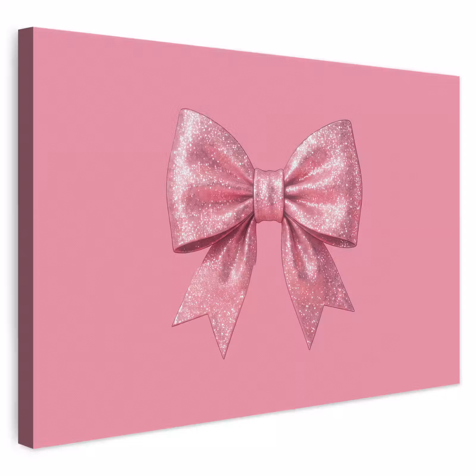 Canvas schilderij - Roze strik - Glitter — 1