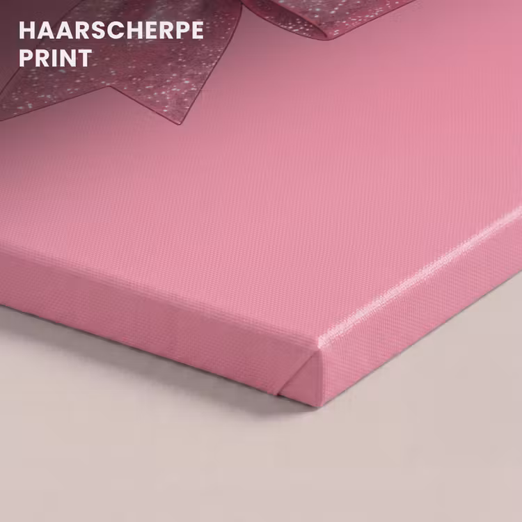 Canvas schilderij - Roze strik - Glitter — 5