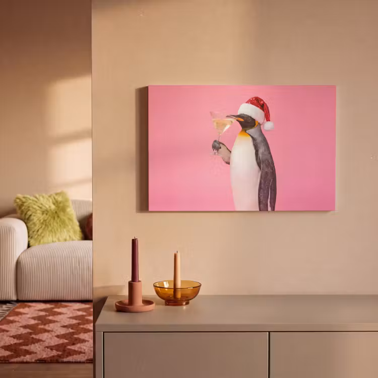 Canvas schilderij - Pinguïn - Kerst - Feest — 2