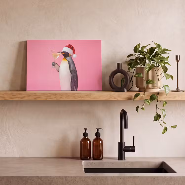 Canvas schilderij - Pinguïn - Kerst - Feest — 4