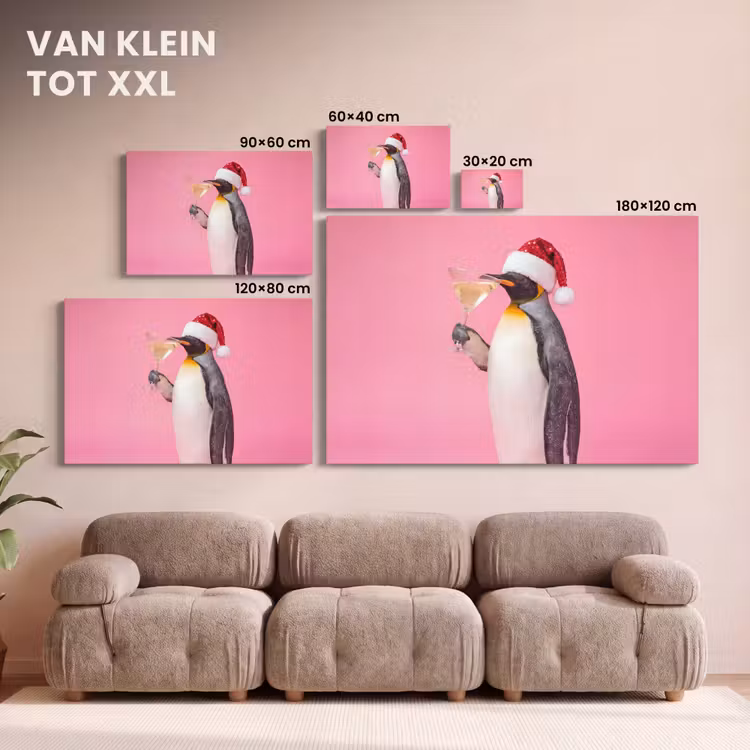 Canvas schilderij - Pinguïn - Kerst - Feest — 8