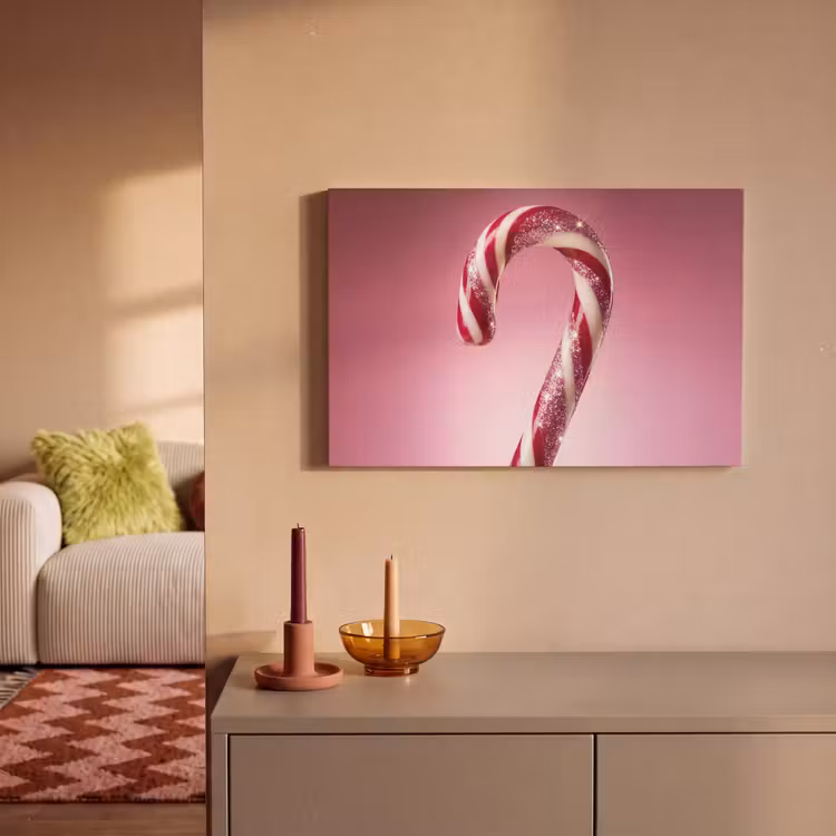 Canvas schilderij - Zuurstok - Glinsterend - Roze — 2