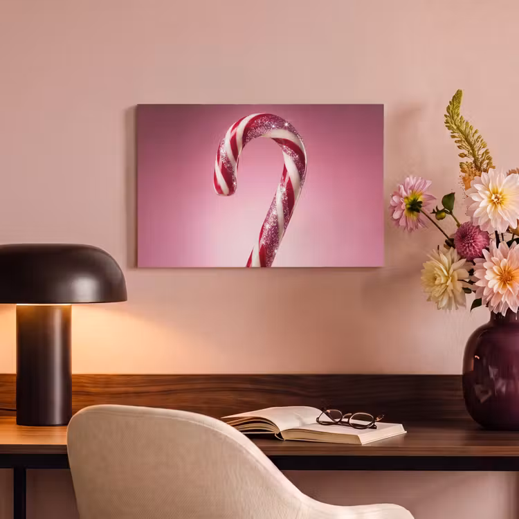 Canvas schilderij - Zuurstok - Glinsterend - Roze — 6