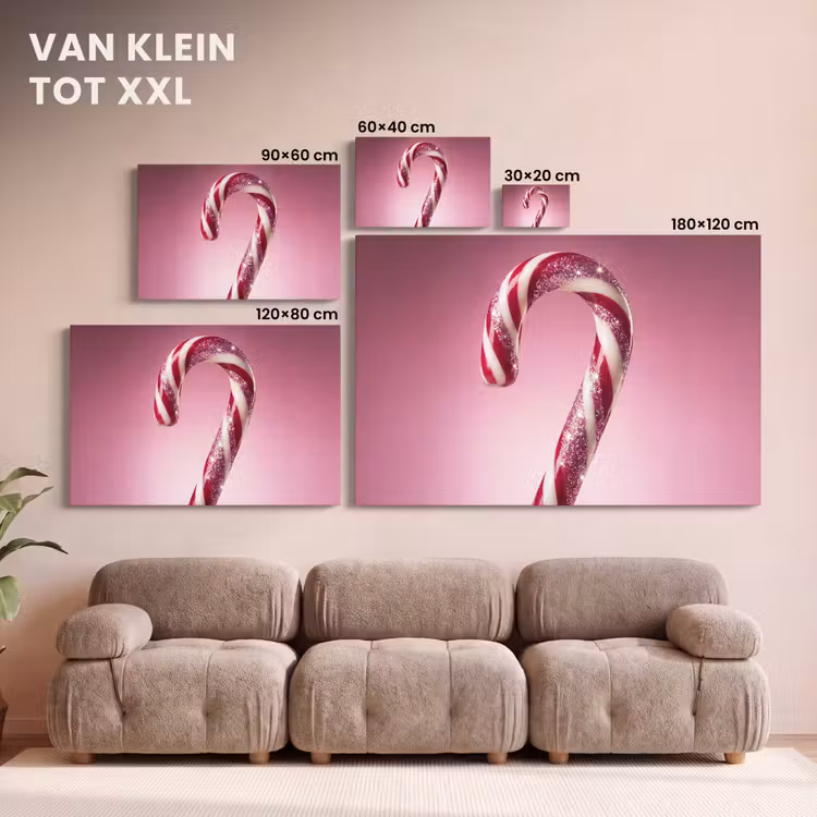 Canvas schilderij - Zuurstok - Glinsterend - Roze — 8