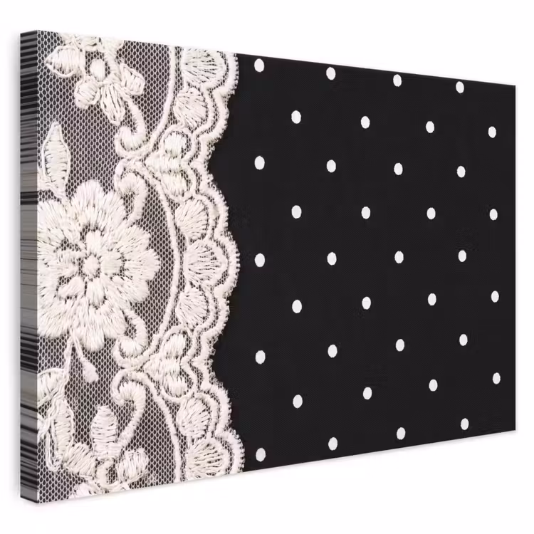 Canvas schilderij - Wit kant - Patroon — 1