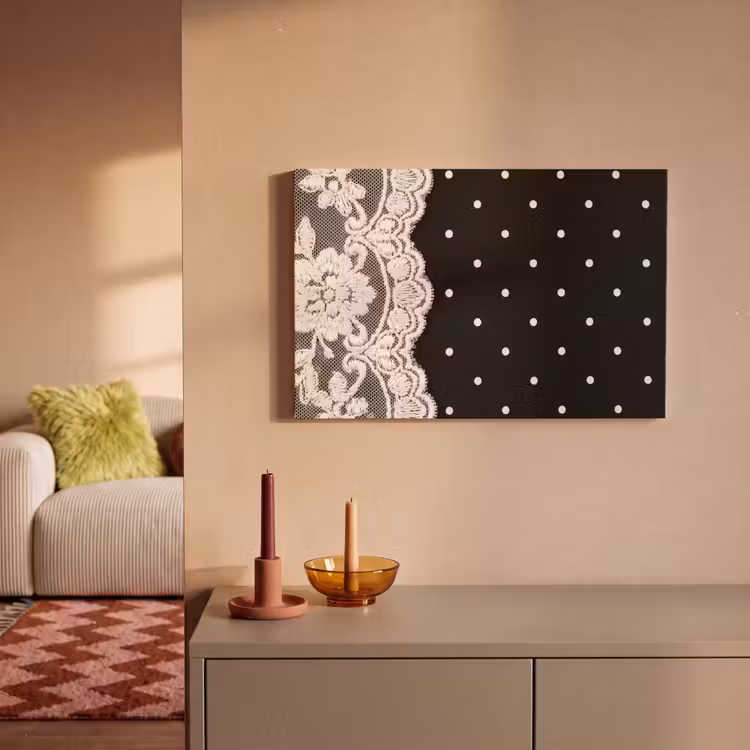 Canvas schilderij - Wit kant - Patroon — 2