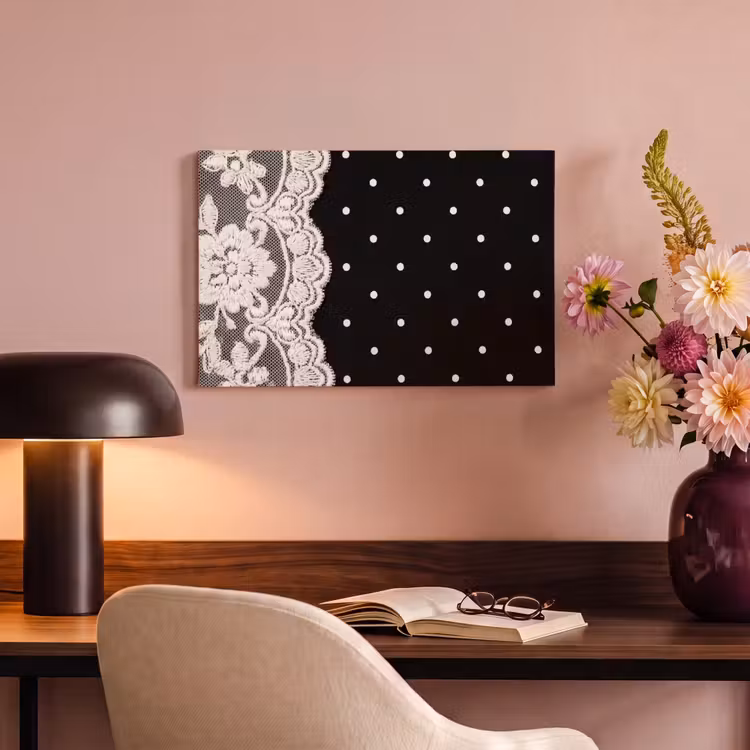 Canvas schilderij - Wit kant - Patroon — 6